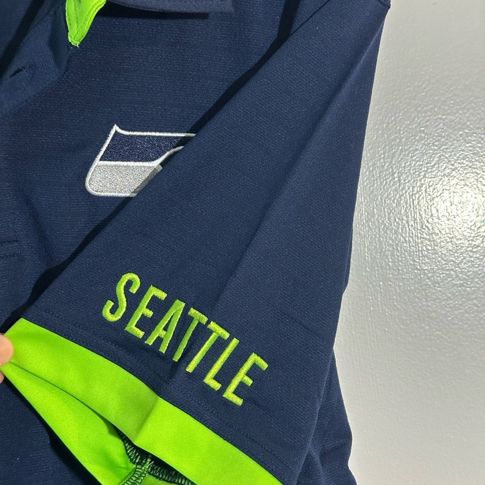 NFL Seattle Seahawks Navy and Green  Polo Shirt New with tag size XL - Picture 4 of 7